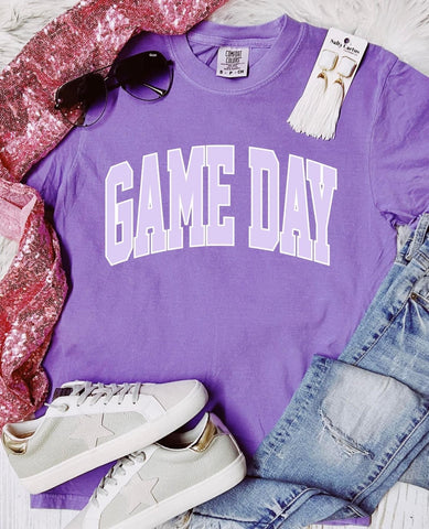 *DTF* Gameday Purple Design On Violet Comfort Color