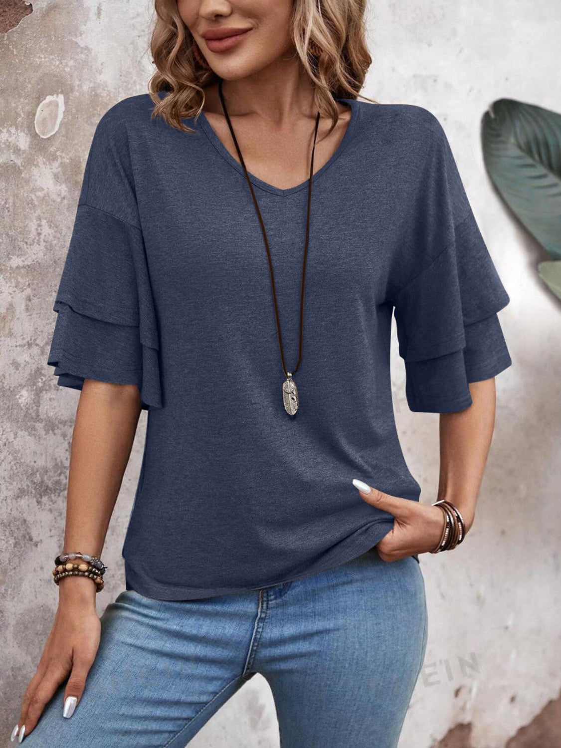 V-Neck Half Sleeve Tee