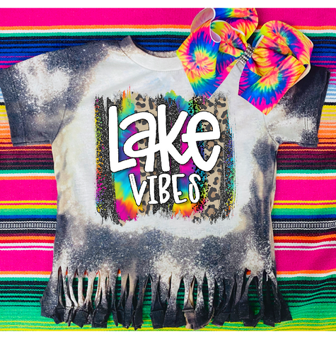 Kids Lake Vibes Fringed Bleached Bella