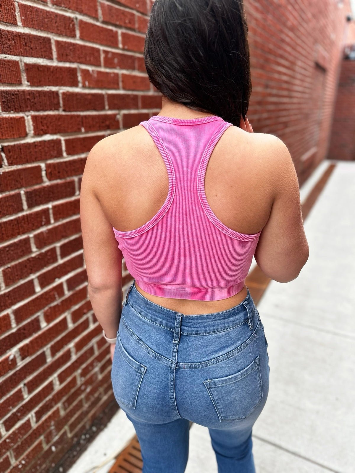 Pink Mineral Wash Crop Tank RTS