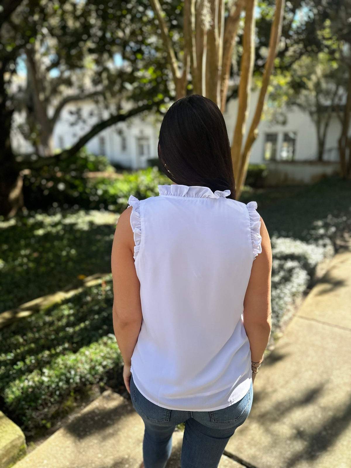 White Ruffle Top RTS