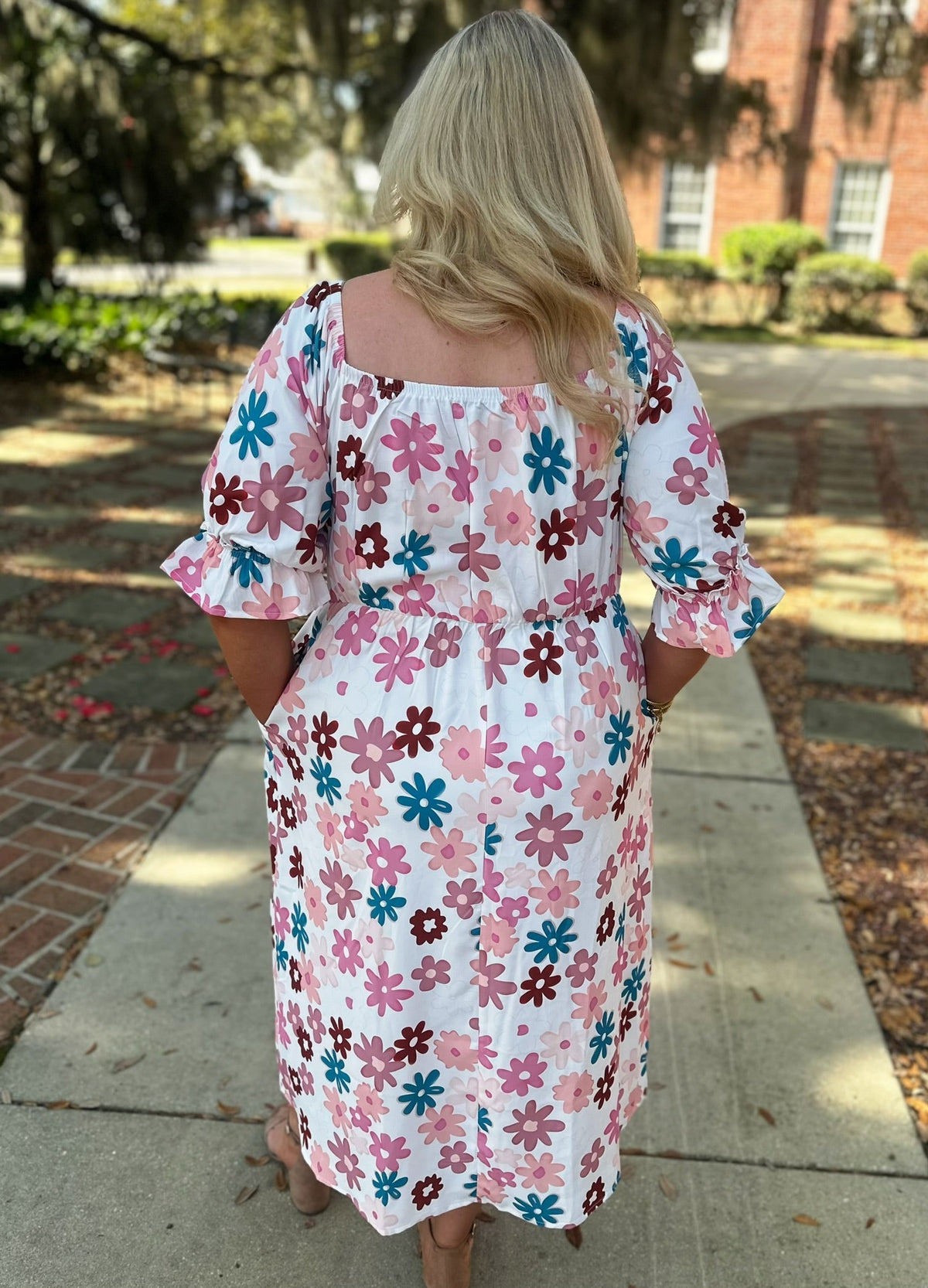 Smocked Plus Size Floral Dress April.