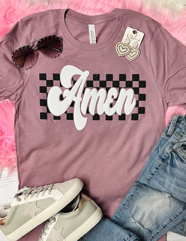 *PUFF* Amen Checkered Heather Orchid Bella