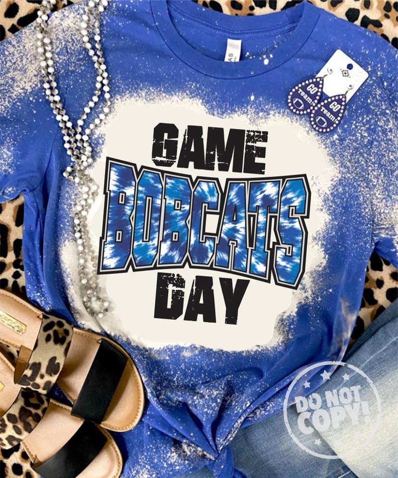 Tye Dye Game Day Lions Bleached Tee