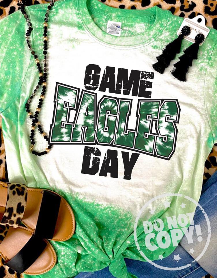 Tye Dye Game Day Lions Bleached Tee