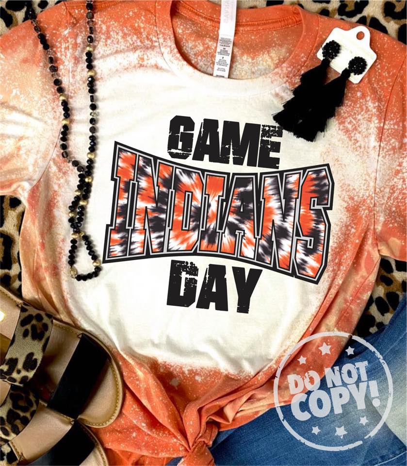 Tye Dye Game Day Lions Bleached Tee