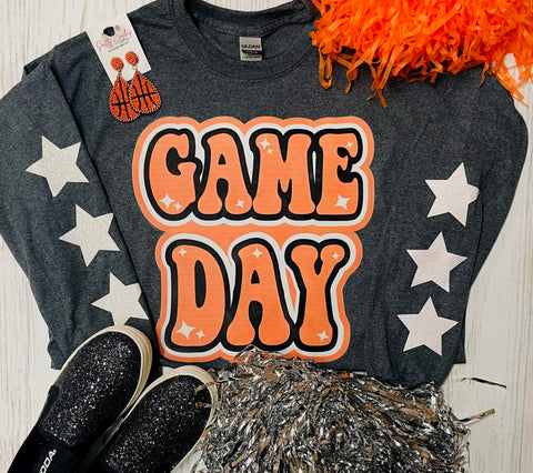 Game Day Retro Star Patch Dark Grey Long Sleeve