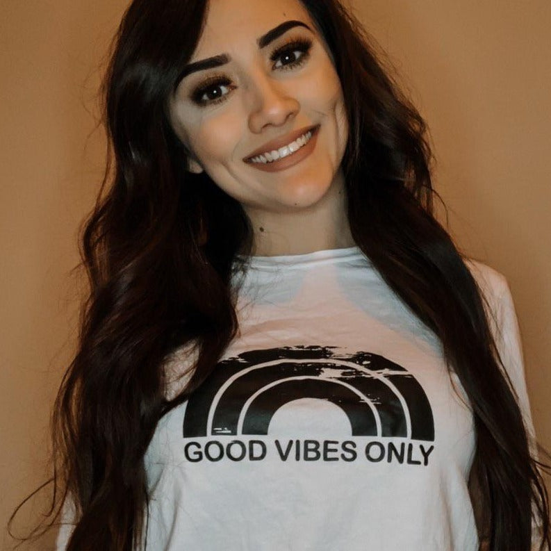 Good Vibes Only Rainbow - Off the Shoulder