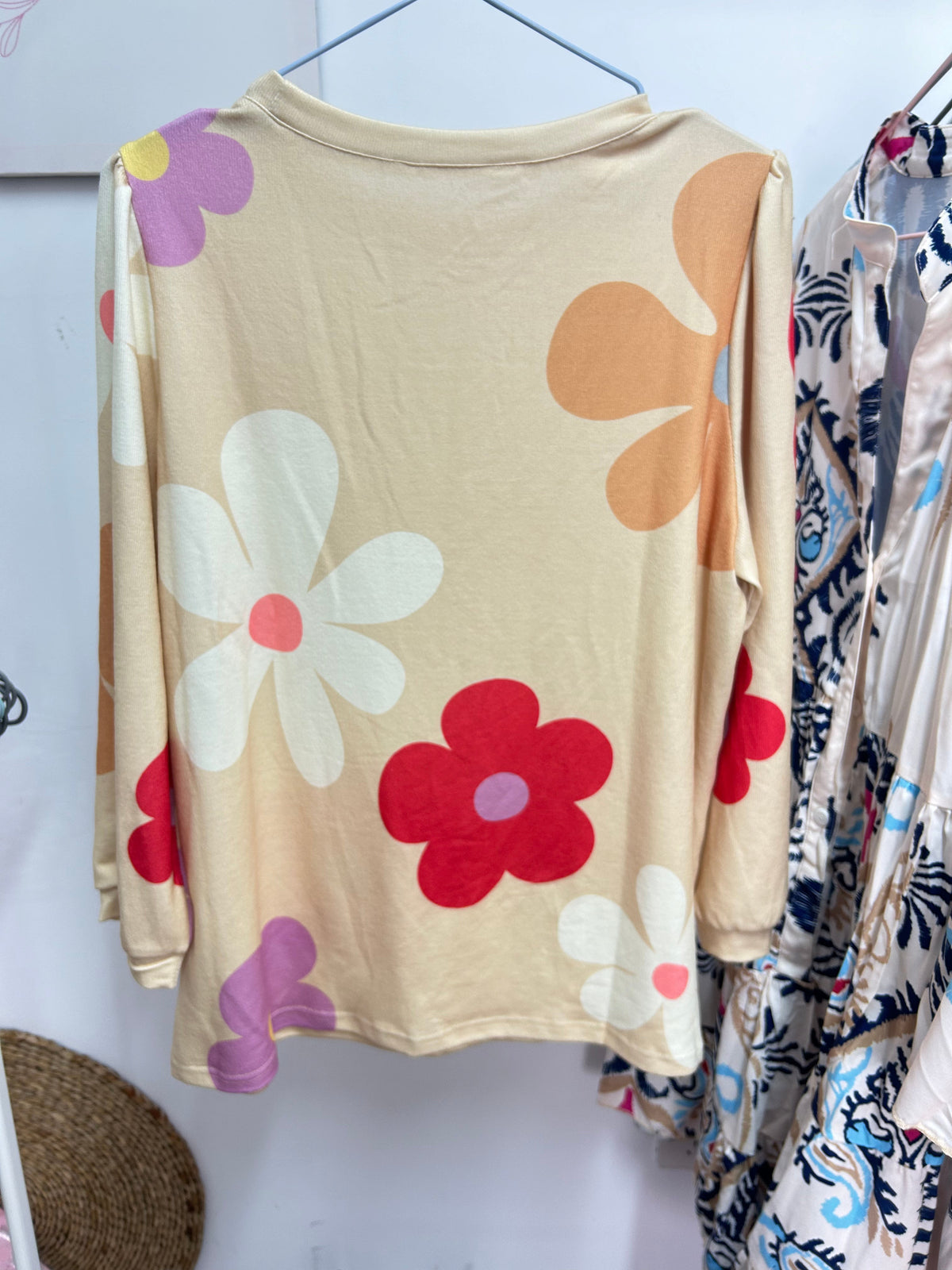 Flower Print Bracelet Sleeve Top