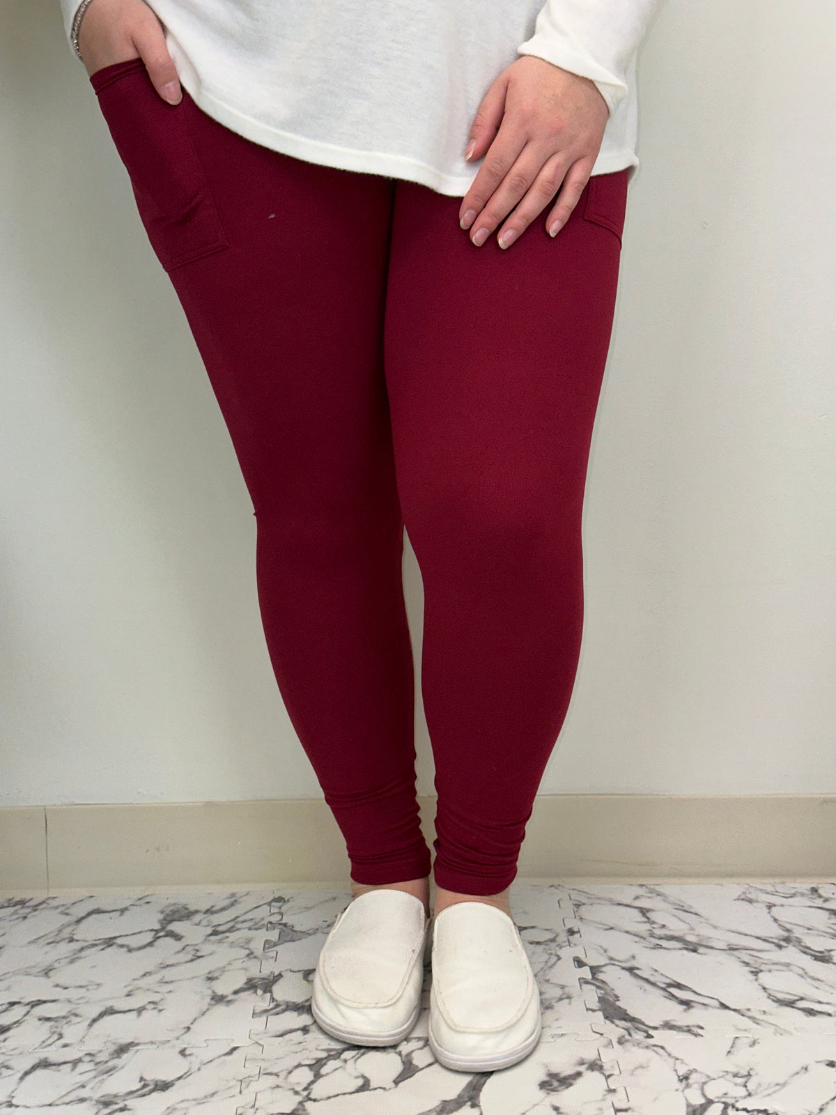 Cranberry Leggings w/ Pockets