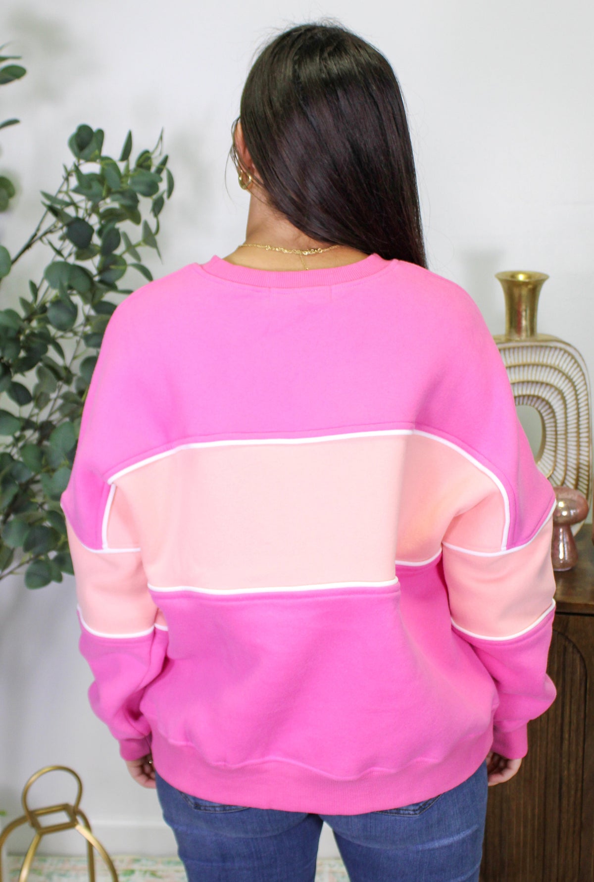 Rose Pink Colorblock Sweatshirt RTS