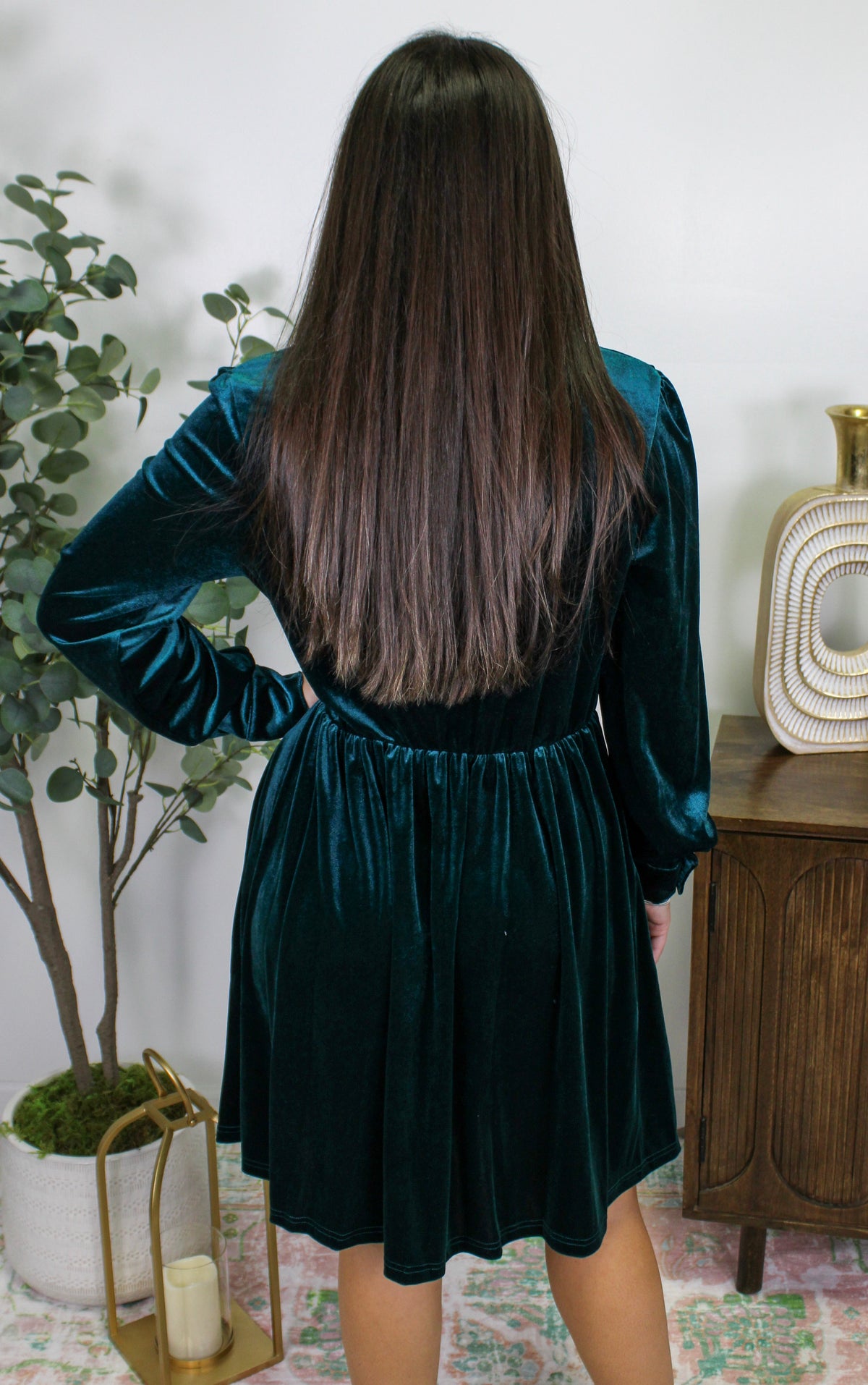 Green Velvet Mini Dress October.