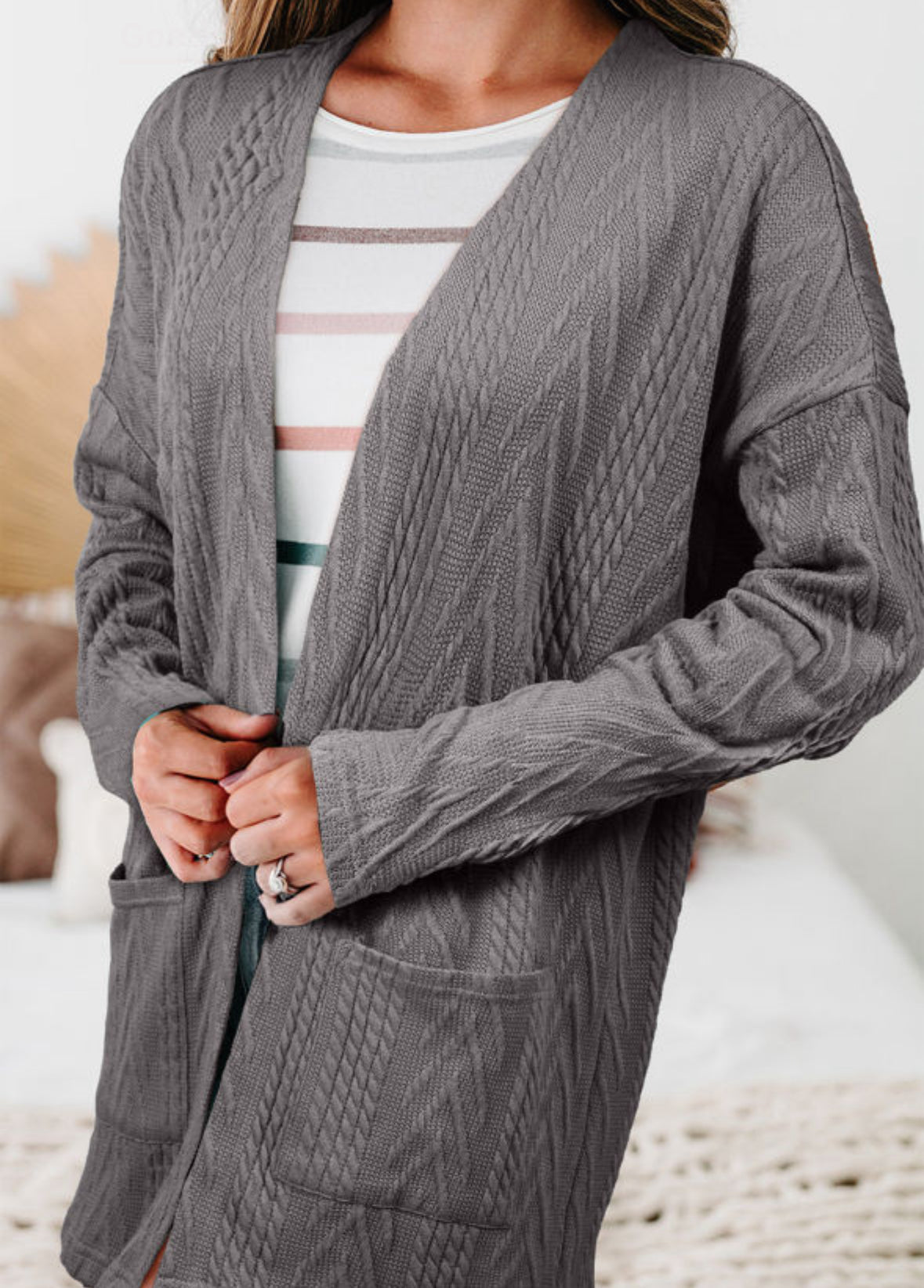 Textured Cardigan (Multiple Colors) RTS