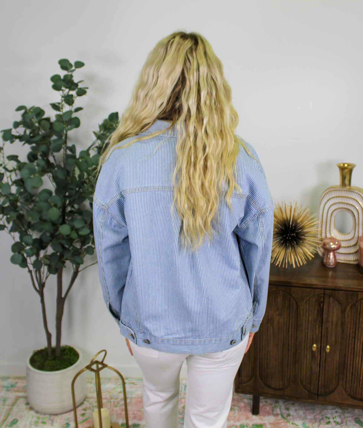 Blue Striped Jean Jacket RTS