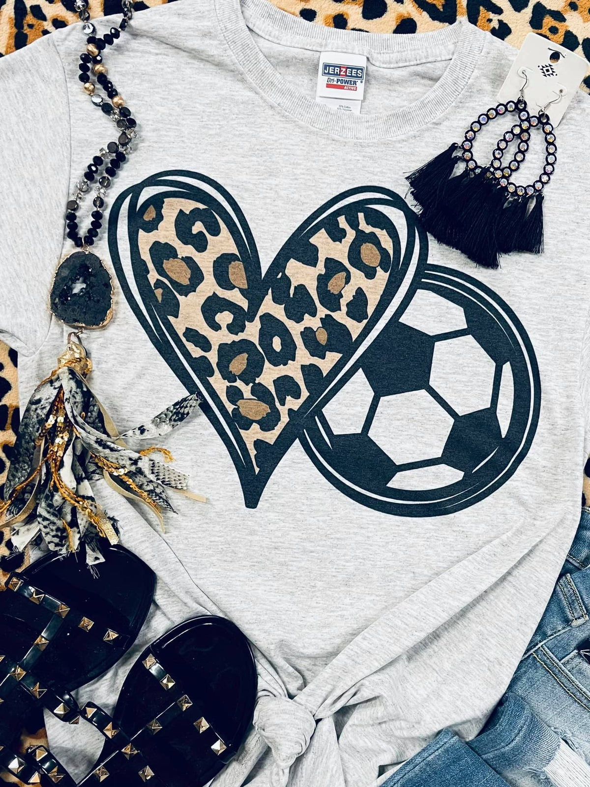 Kids Leopard Heart Sport Tee