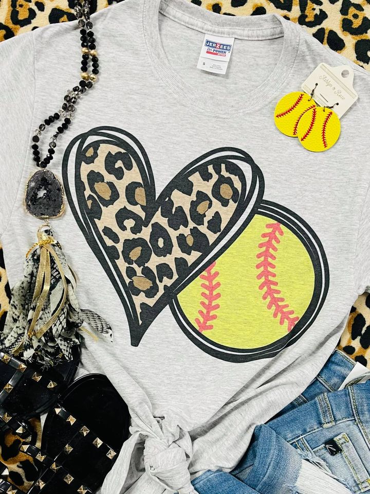 Kids Leopard Heart Sport Tee