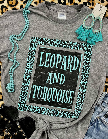 **RTS** Leopard And Turquoise Grey Tee