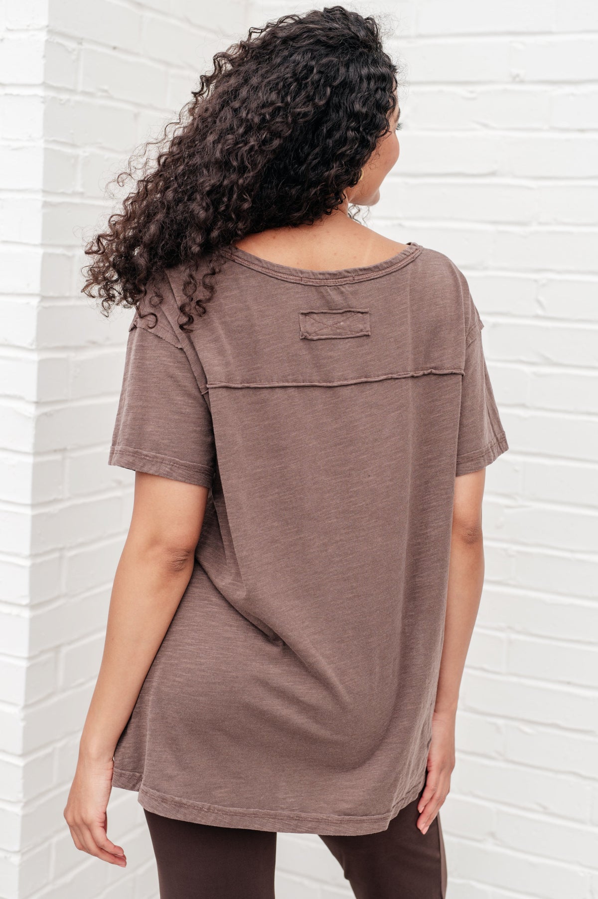 Let Me Live Relaxed Tee in Brown