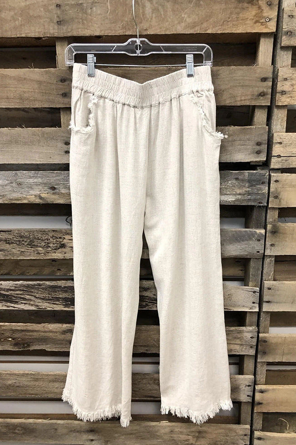 Cotton&Linen Pocket Wide Leg Pants