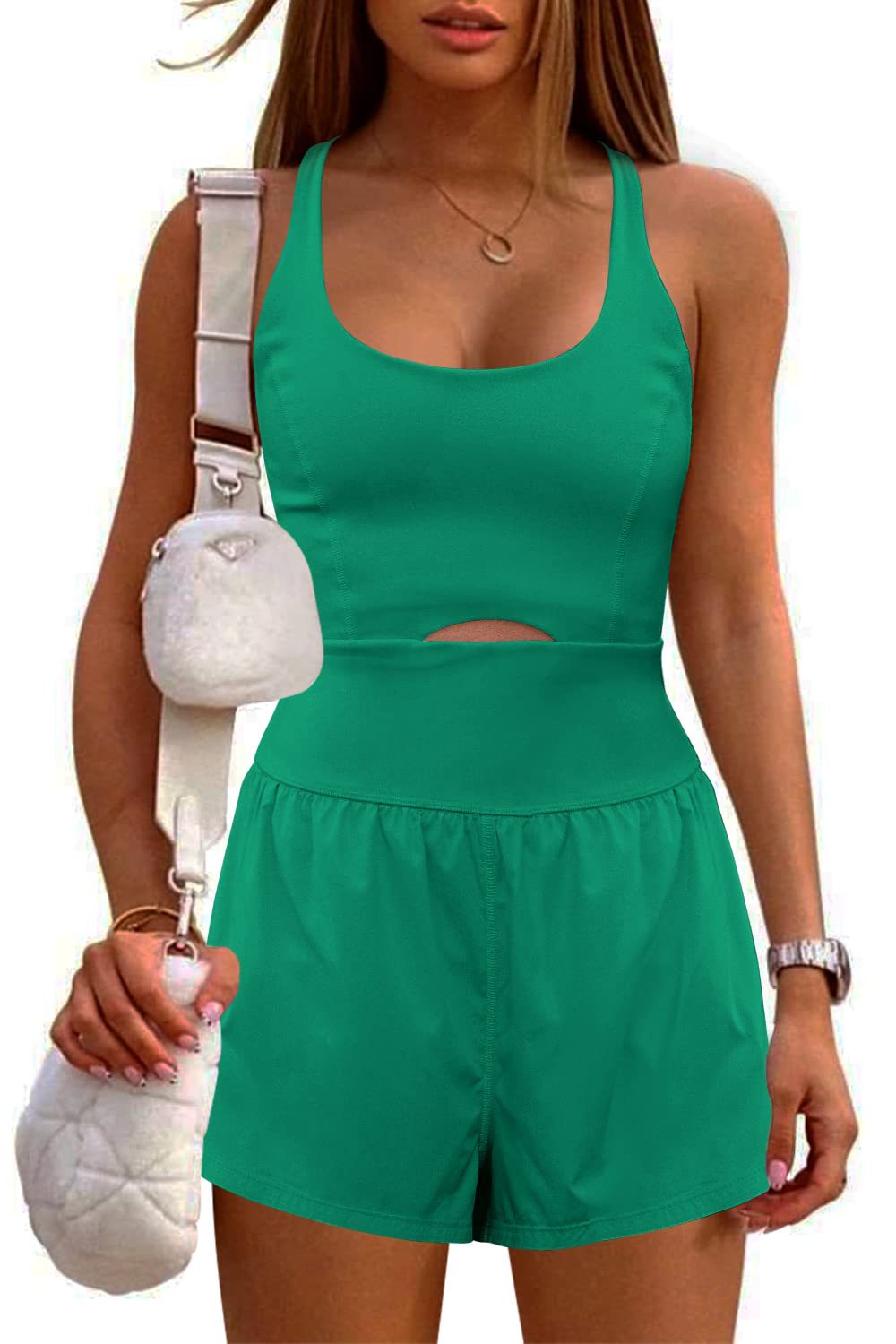 Cross Cutout Short Sports Romper