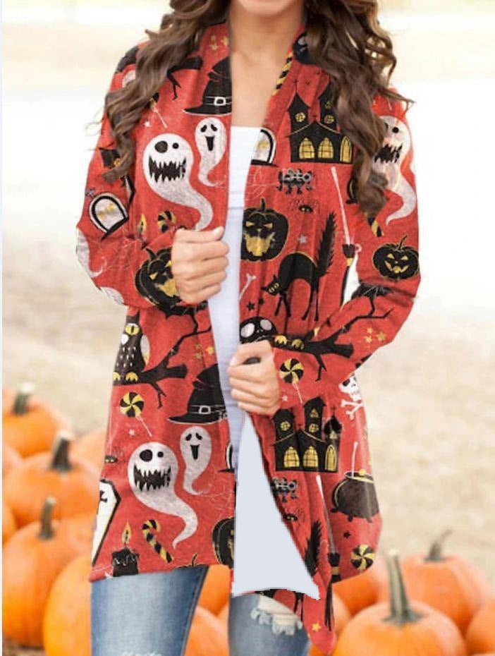 Halloween Print Cardigan