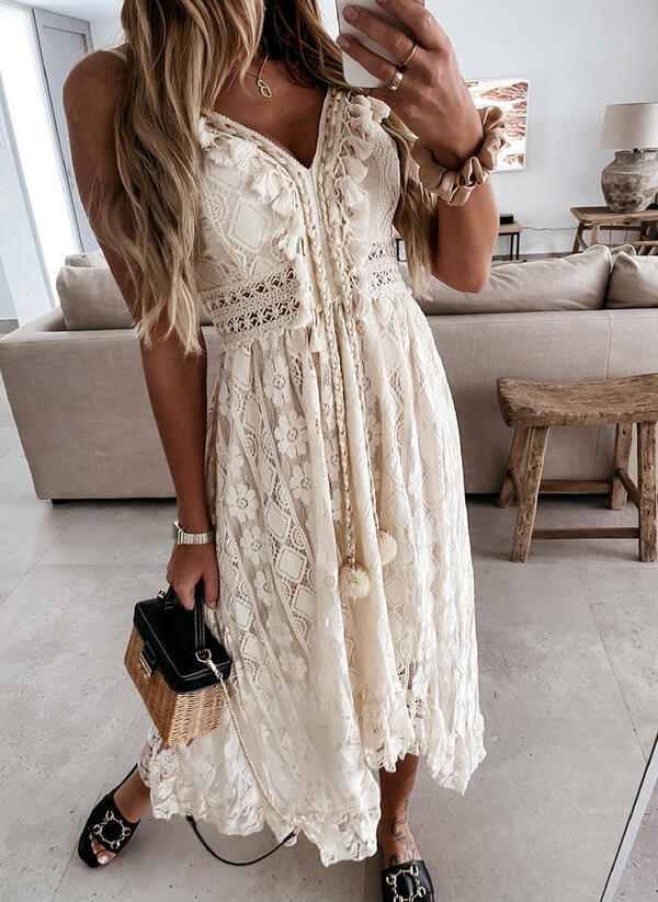 Lace suspender Maxi Dress