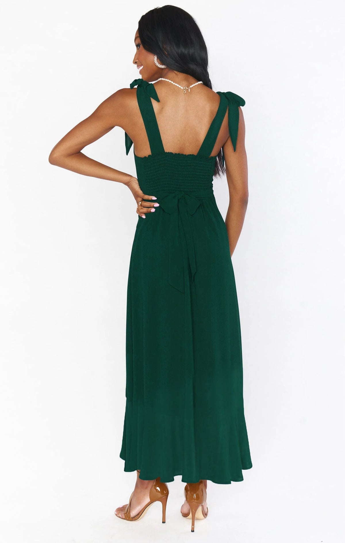 Adjustable Tie-strap Slit Dress