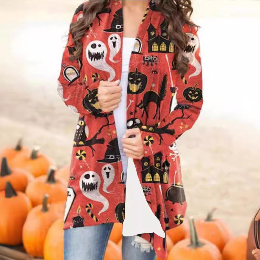 Halloween Print Cardigan