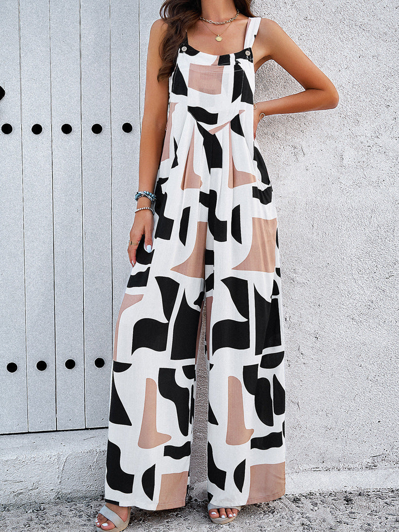 Abstract Wide Leg Jumpsuit