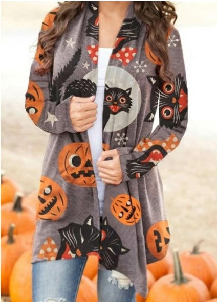 Halloween Print Cardigan