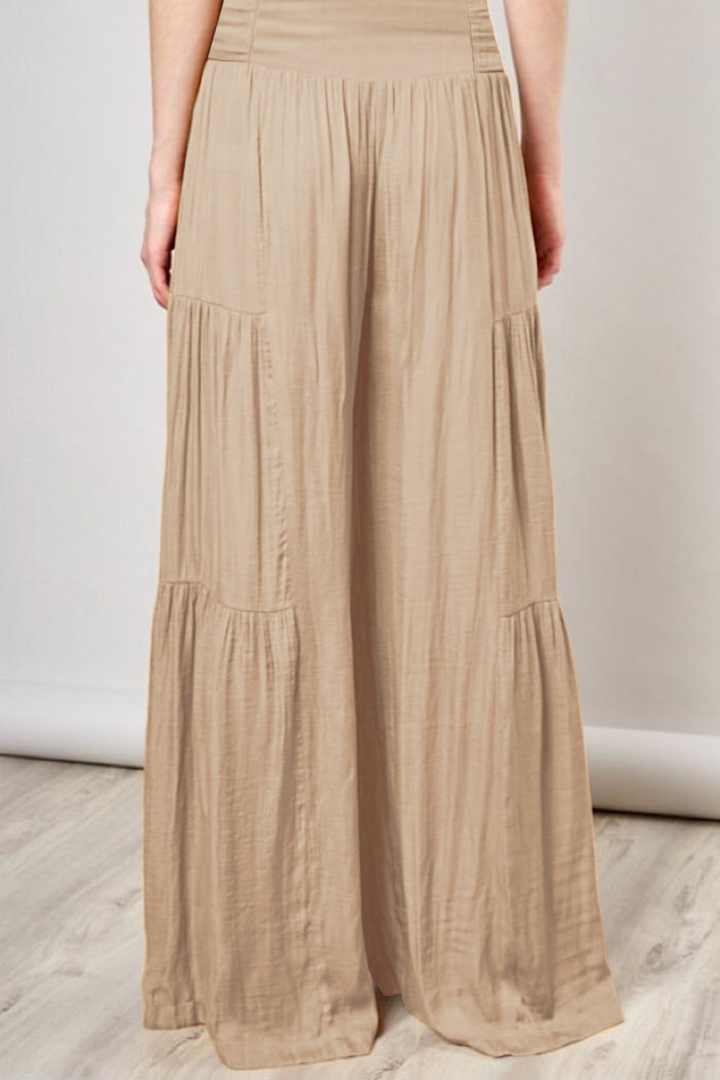 Boho Strappy Elastic Waist Wide Leg Pants