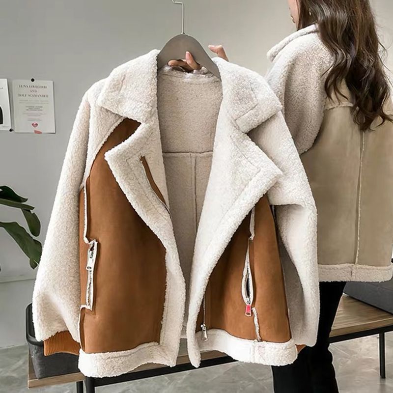 Fleece Suede Patchwork Jacket