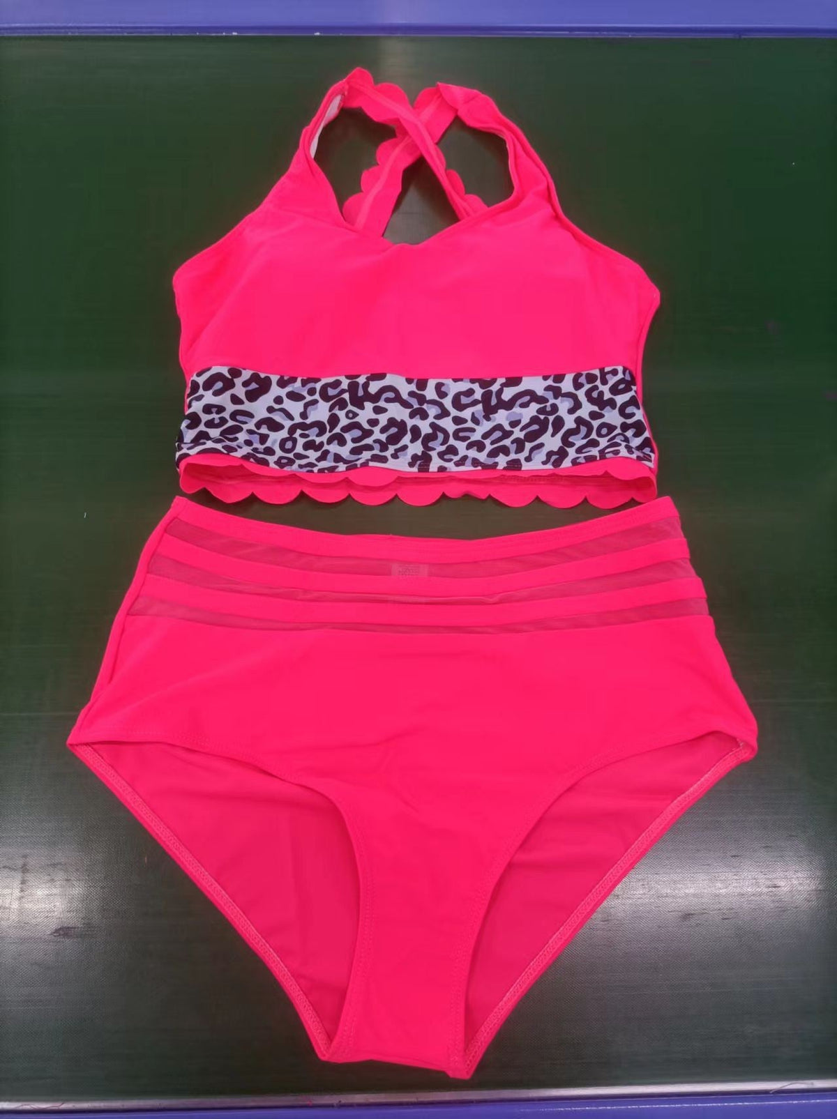 Leopard Print Swimsuit Two Piece Set