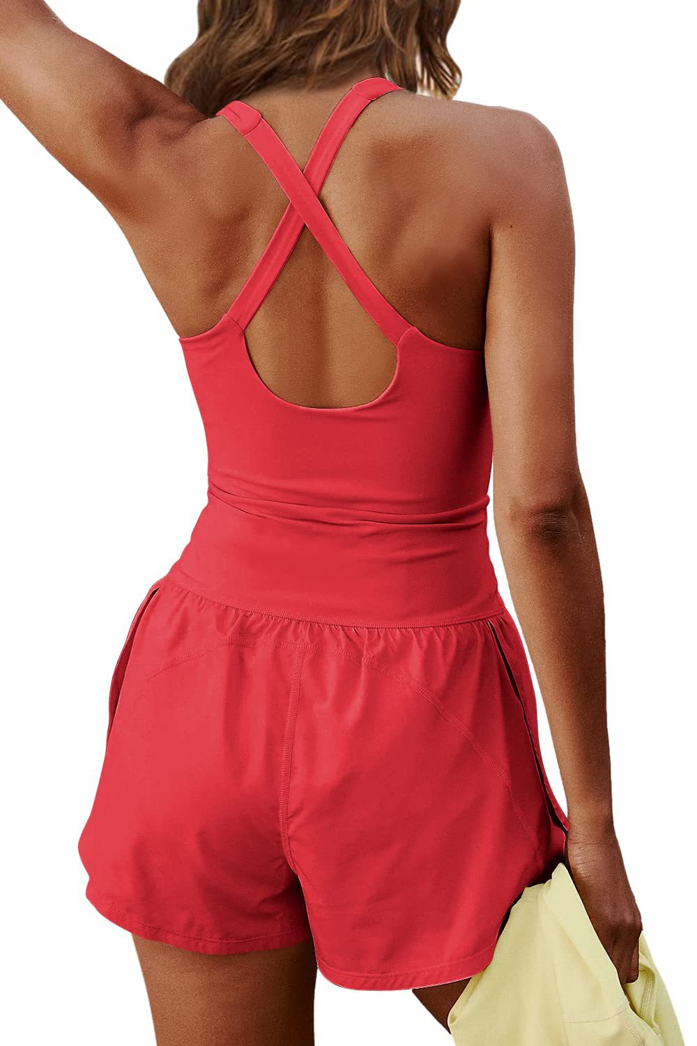 Cross Cutout Short Sports Romper