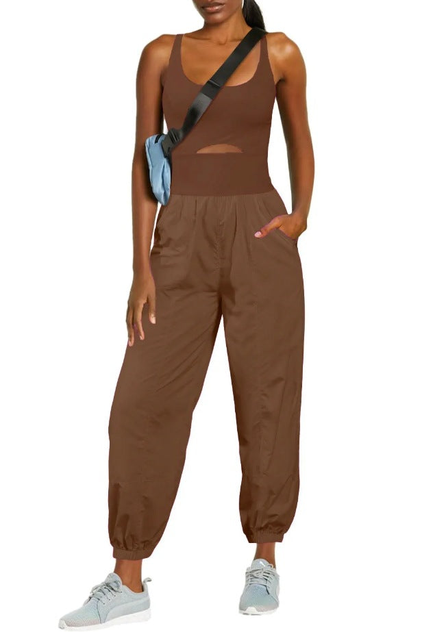 Camisole Tracksuit Jumpsuit with Pockets