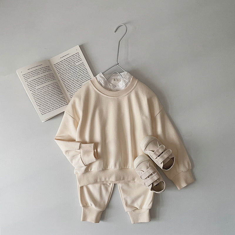 Kid's Solid Sweatshirt Suits