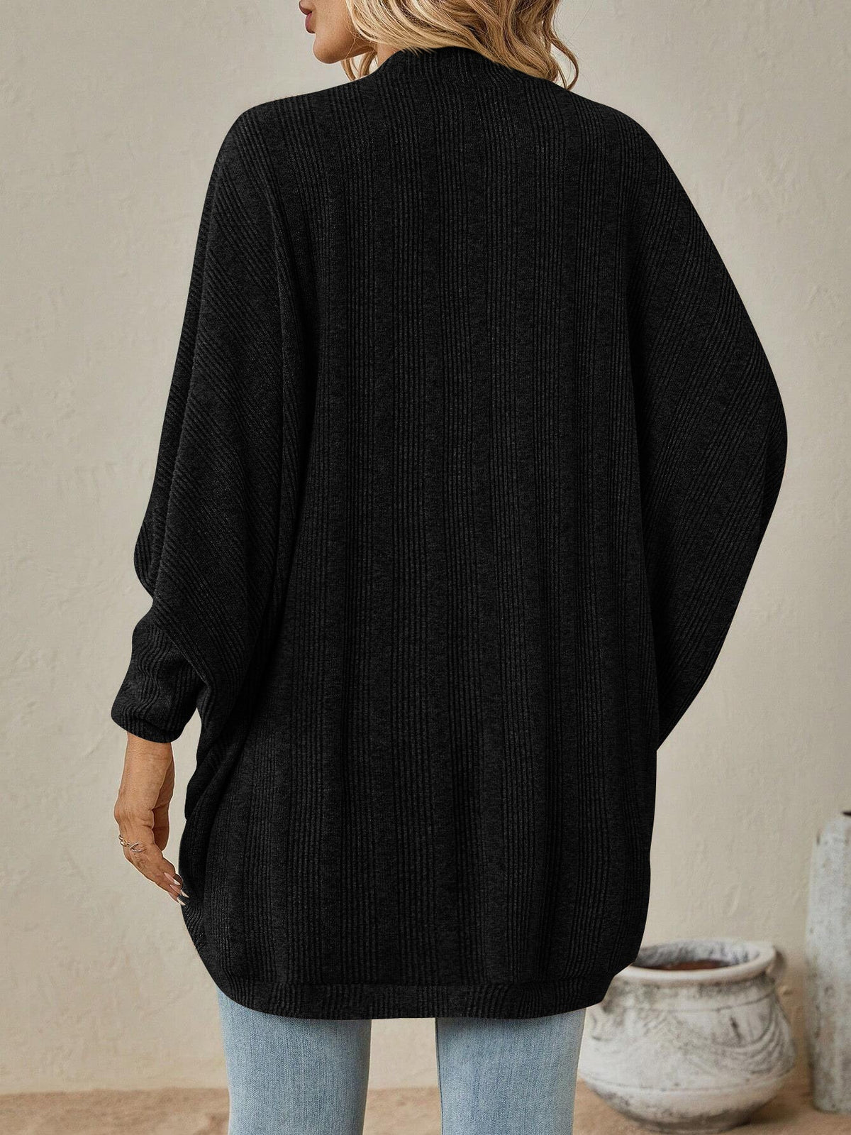 Knitted Batwing Sleeve Cardigan