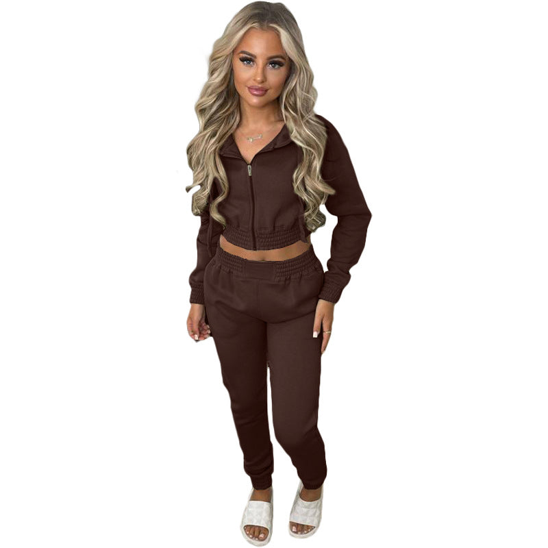 Fleece Hooded Sweatshirt + Trousers Set