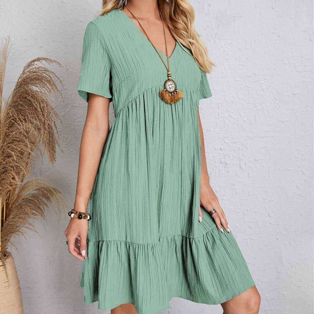 V-neck Flowy Dress-7 Colors