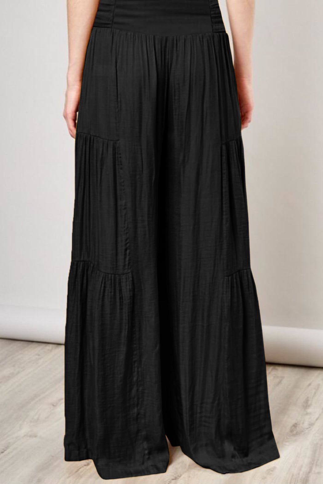 Boho Strappy Elastic Waist Wide Leg Pants