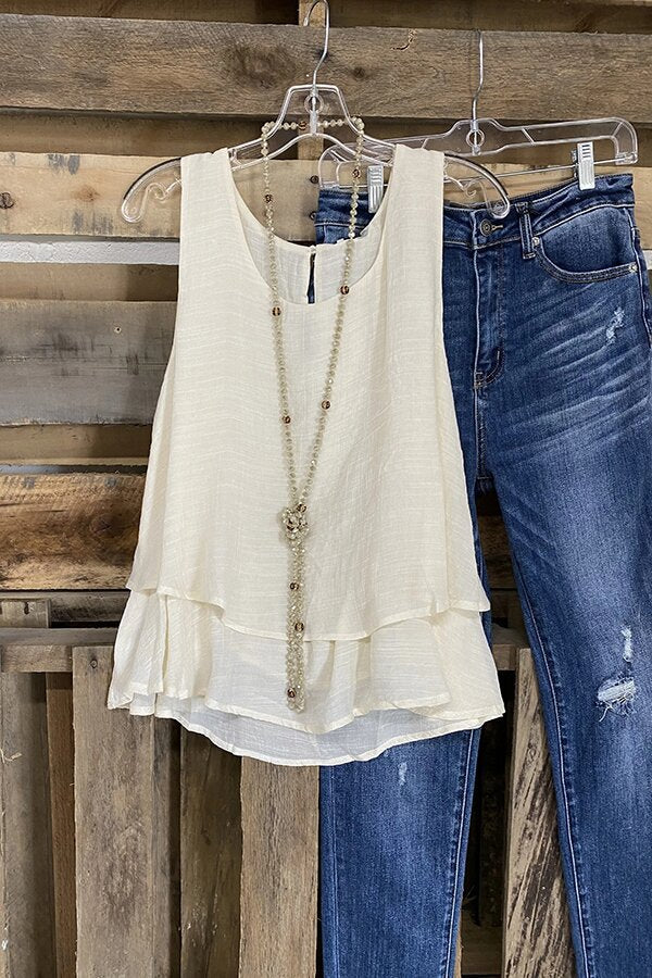 Multi-layer Cotton Linen Tank Top