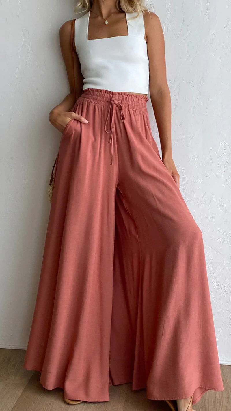 Wide Leg High Waist Trousers