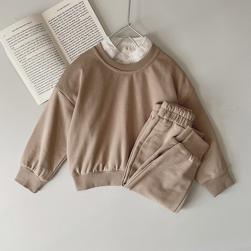 Kid's Solid Sweatshirt Suits