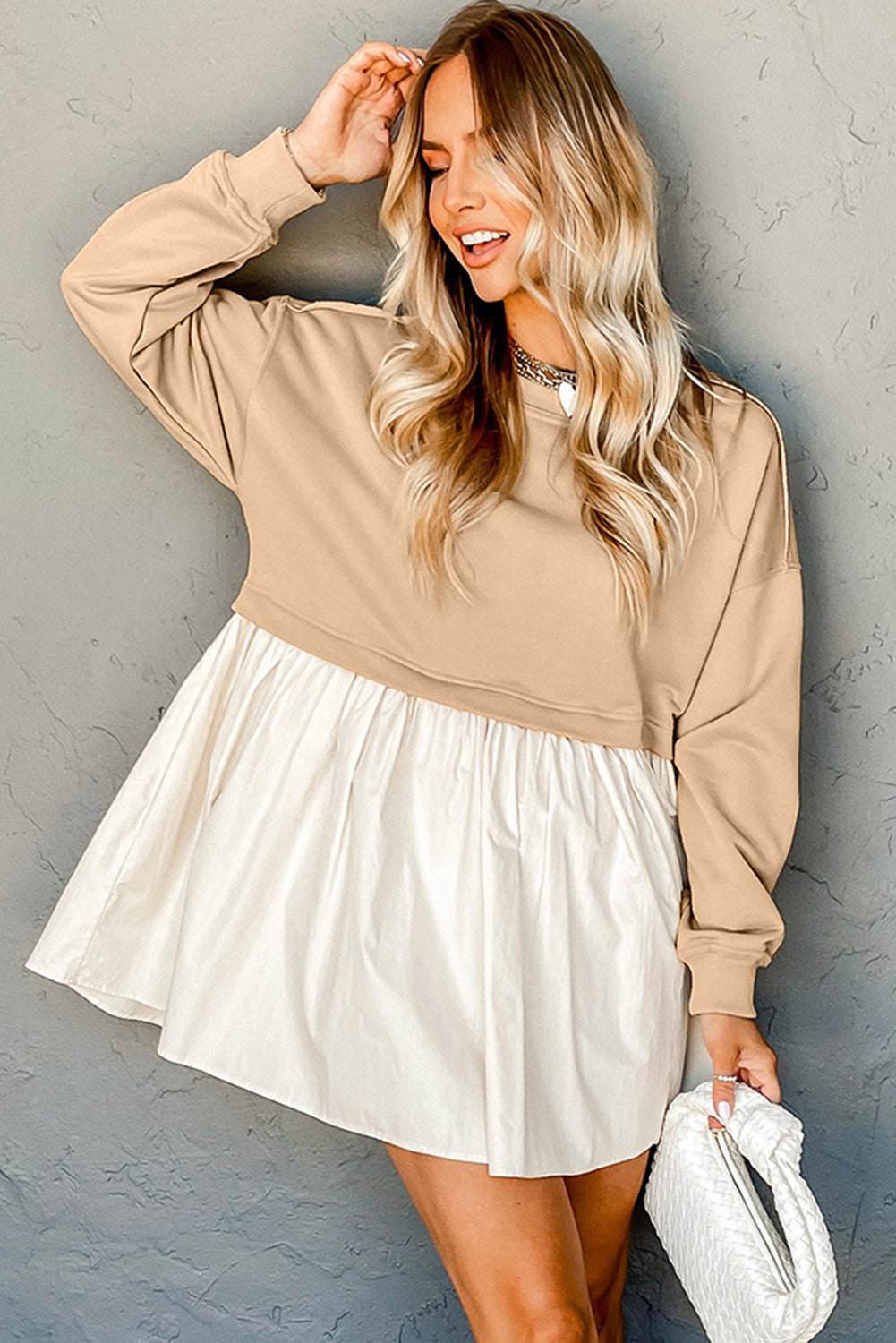 Sweatshirt Poplin Mini Dress