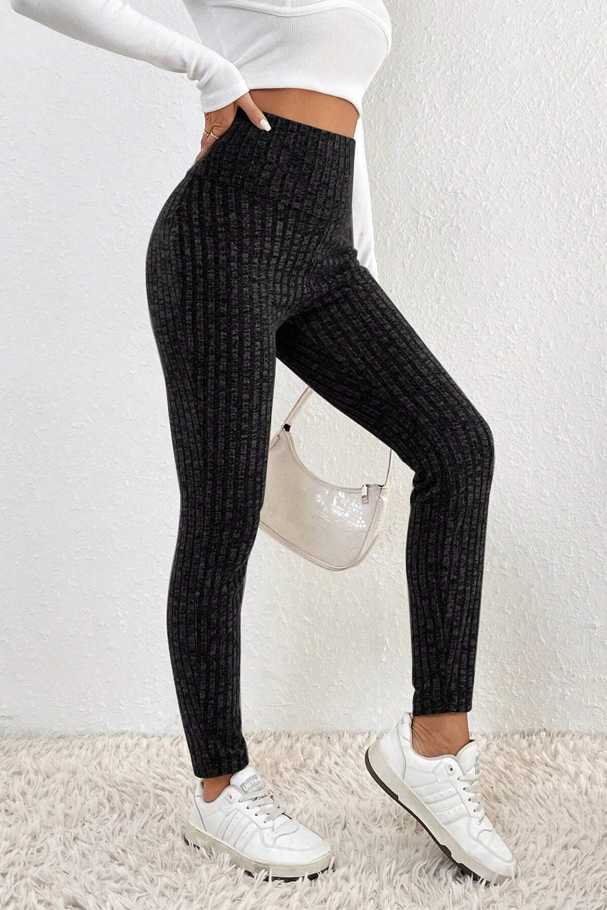 Ribbed Textured Knit Leggings