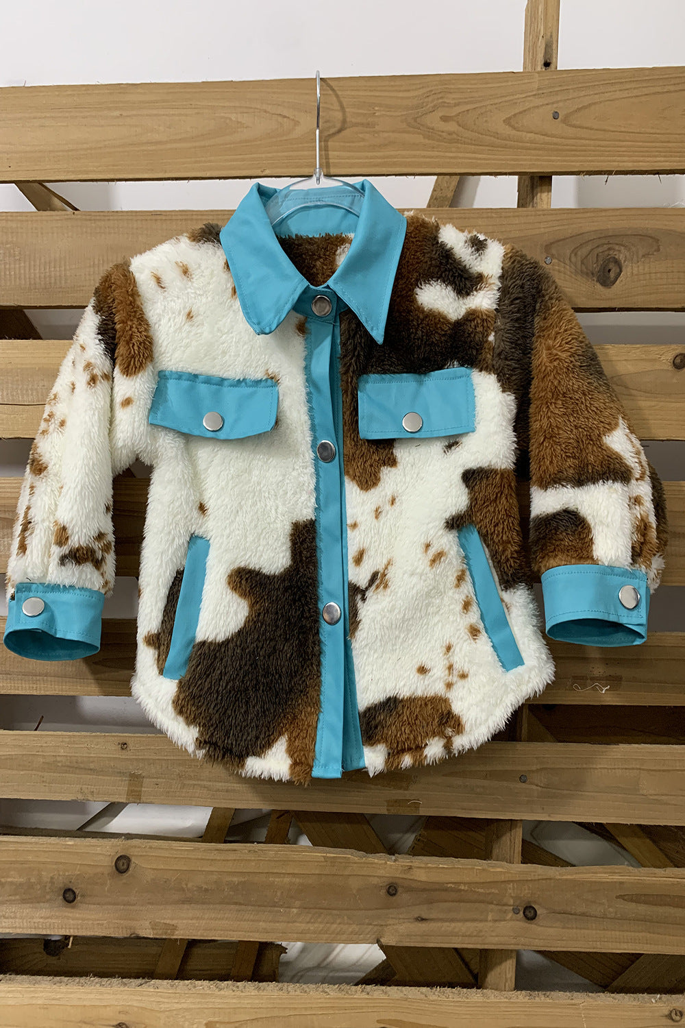 Kids Leopard Print Plush Coat