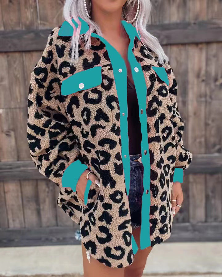 Adult Leopard Print Plush Coat