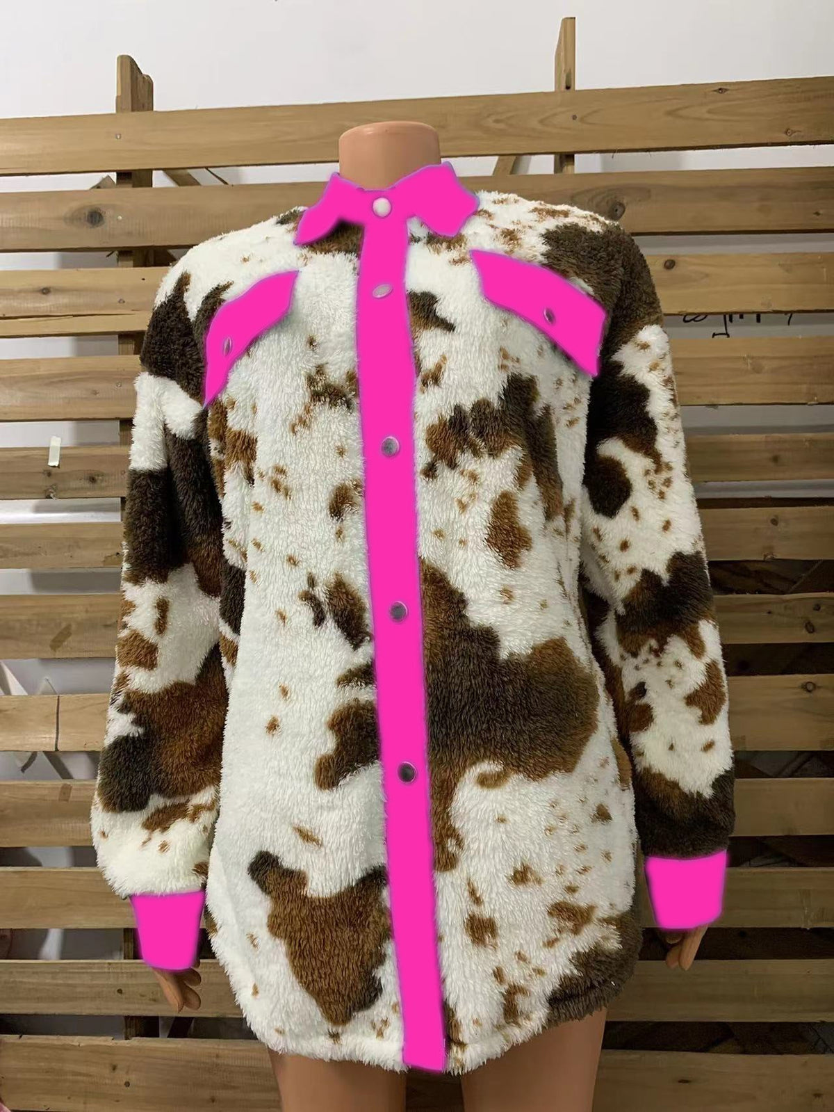 Adult Leopard Print Plush Coat