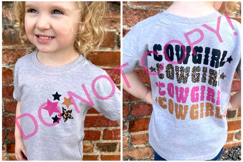 Kids Cowgirl Cowgirl Cowgirl Grey Tee