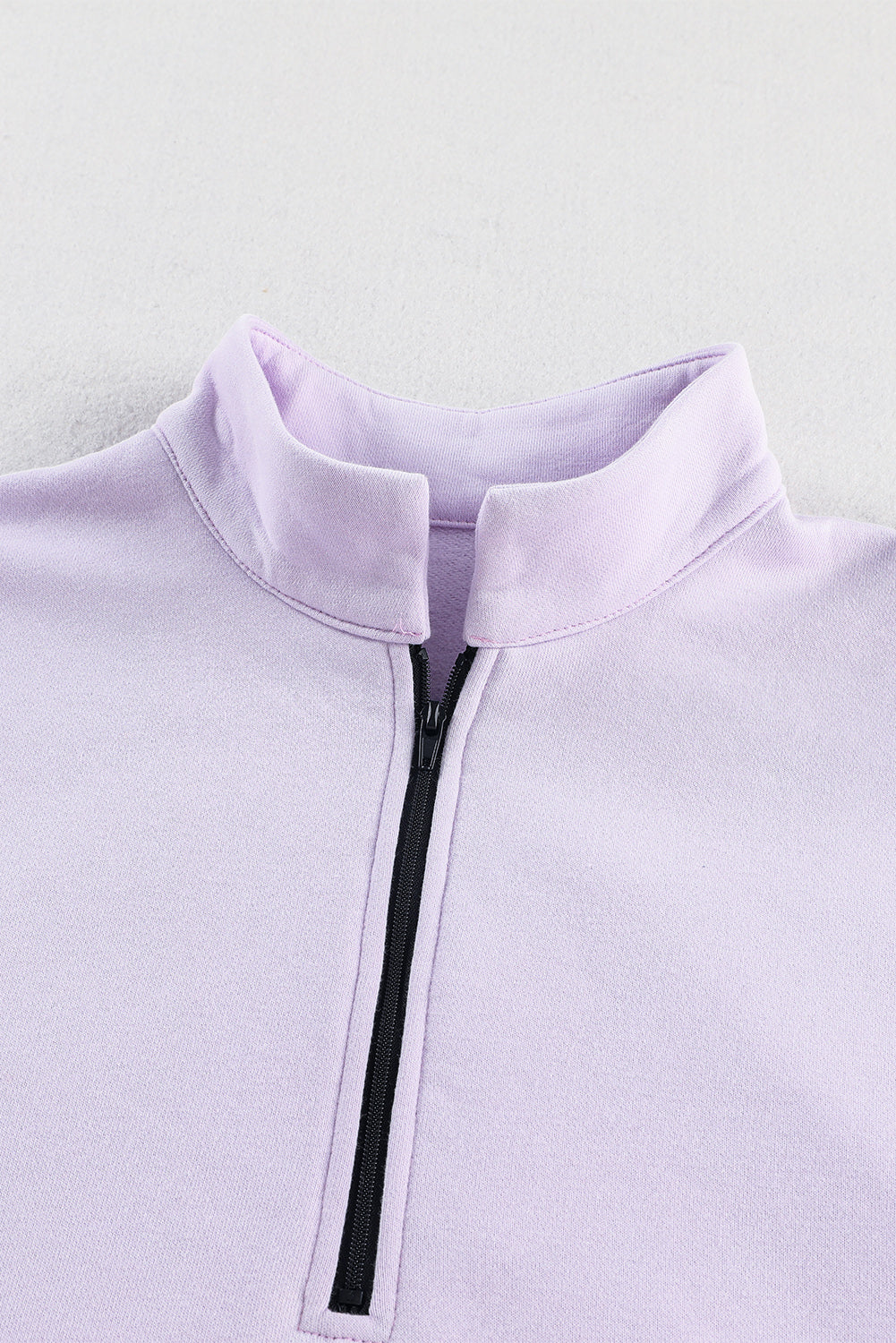 Purple Oversized Quarter-Zip Pullover Sweatshirt